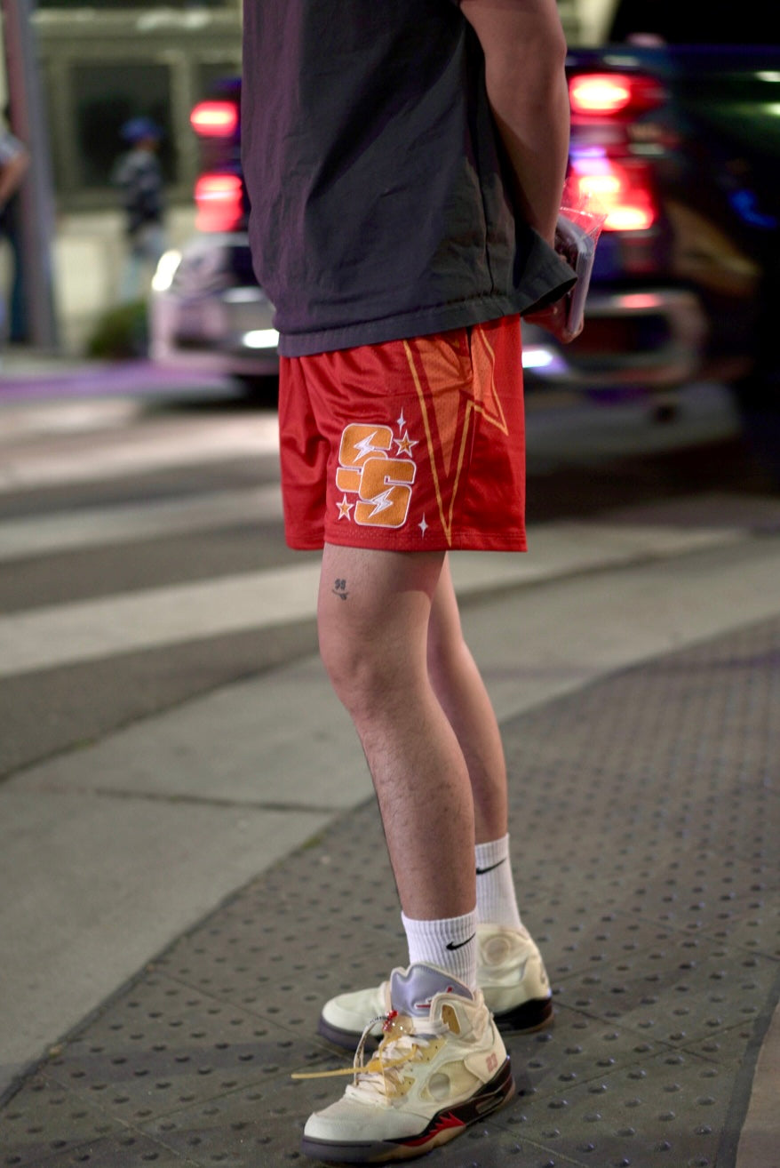 BOLT SHORTS (RED/ORANGE)